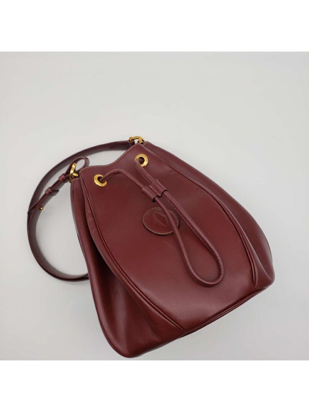 100% Authentic Must De Cartier Bordeaux Leather Shoulder Bag - Picture 7 of 16